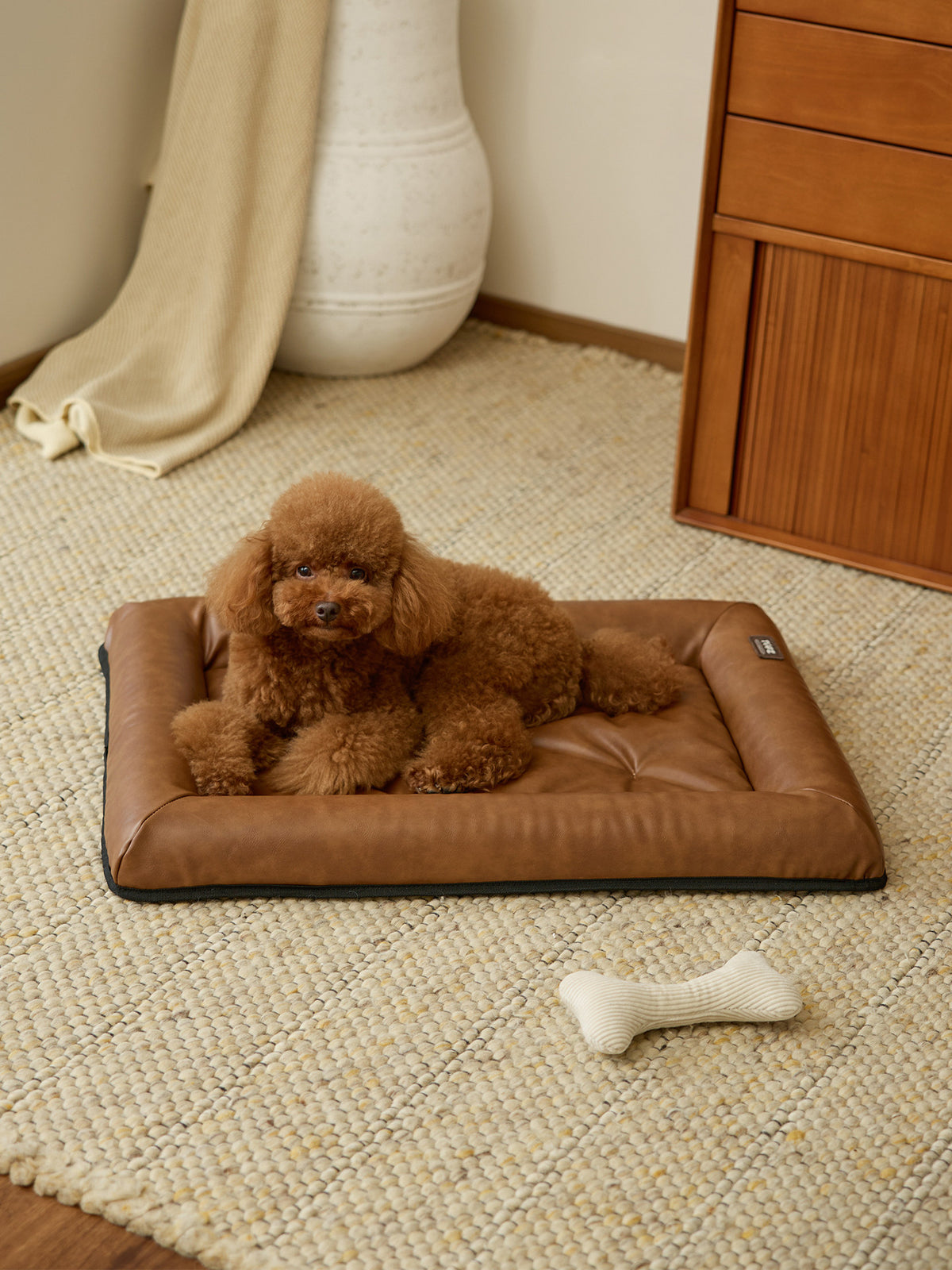 Product photo: Vintage Ease — Patterned Pet Cushion.