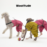 Product photo: Pleated Utility Studio — Adjustable Dog Overalls.