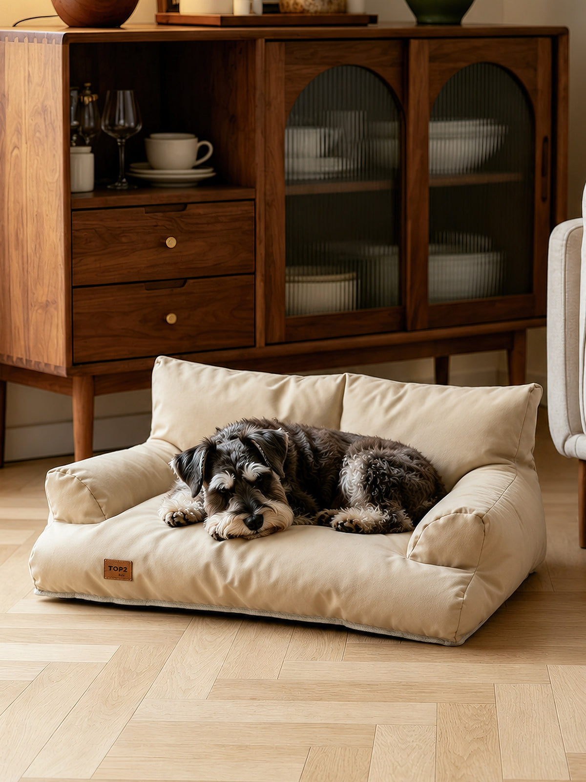 Product photo: Minimalist — Neutral Pet Sofa Bed.