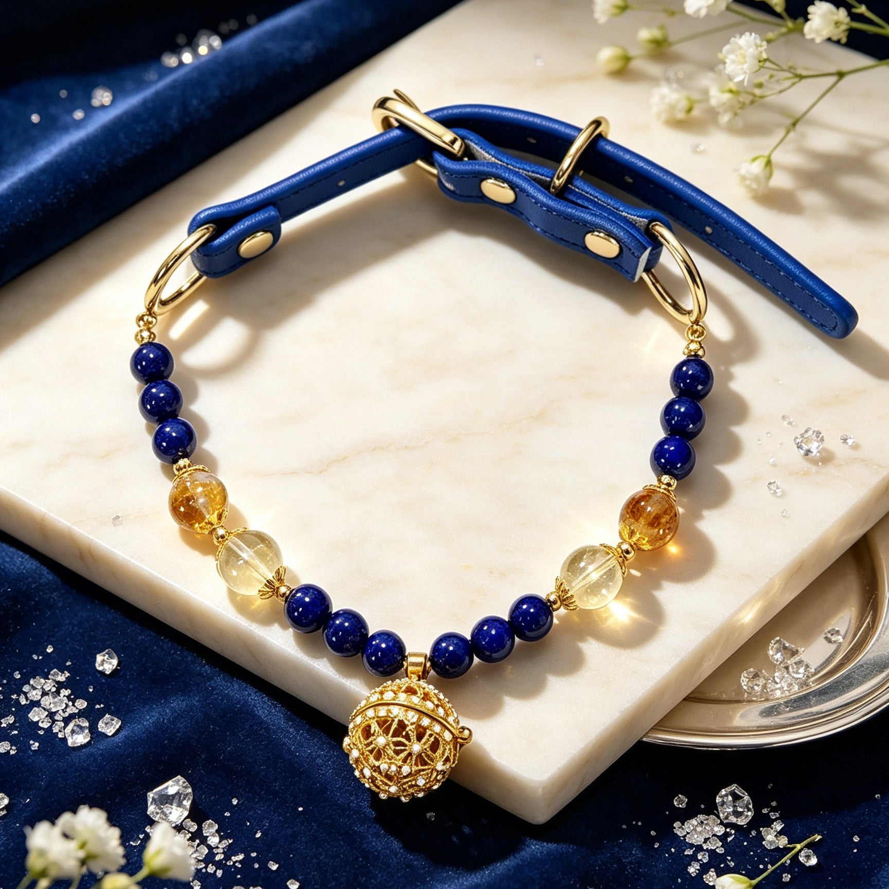 Lapis & Citrine Collar