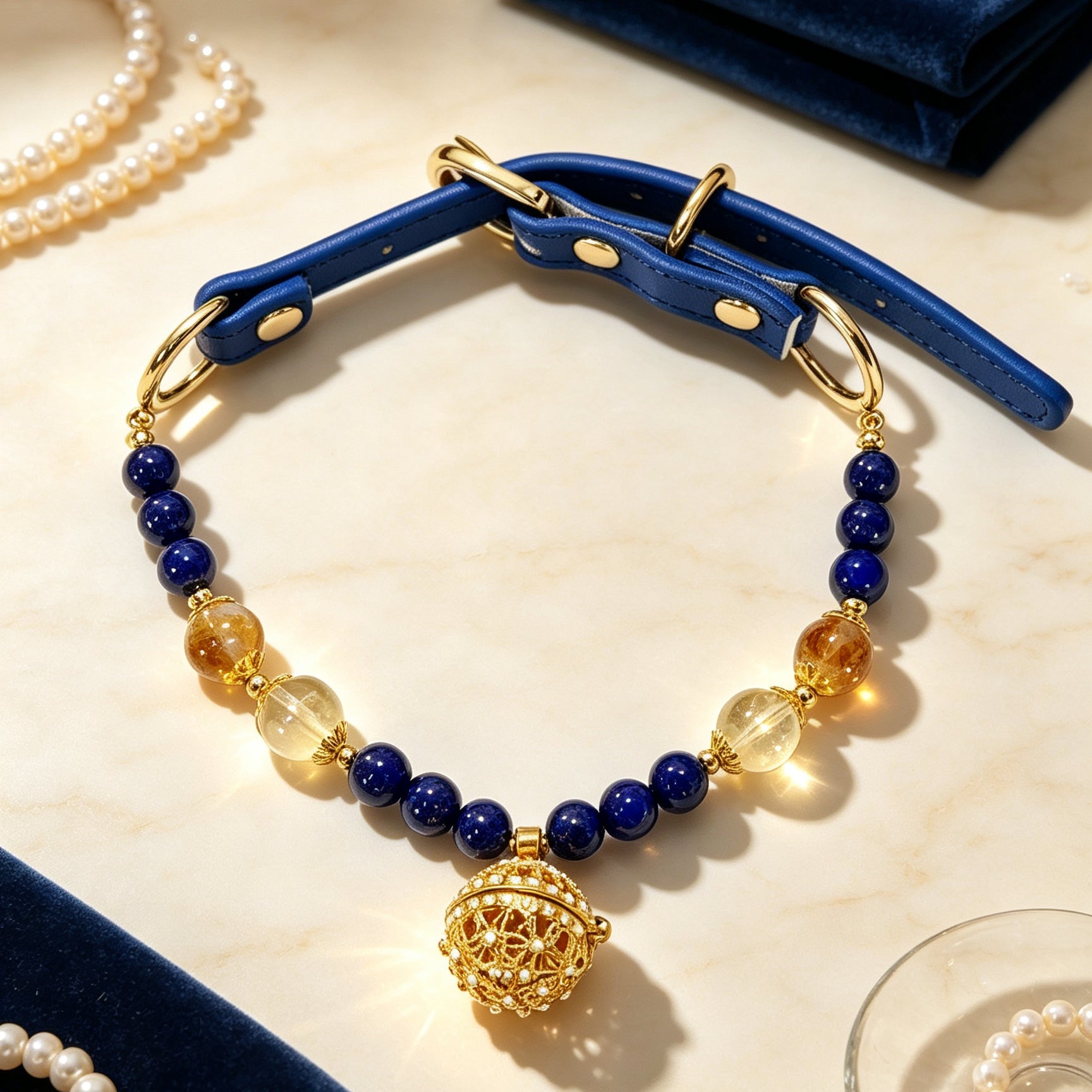 Lapis & Citrine Collar