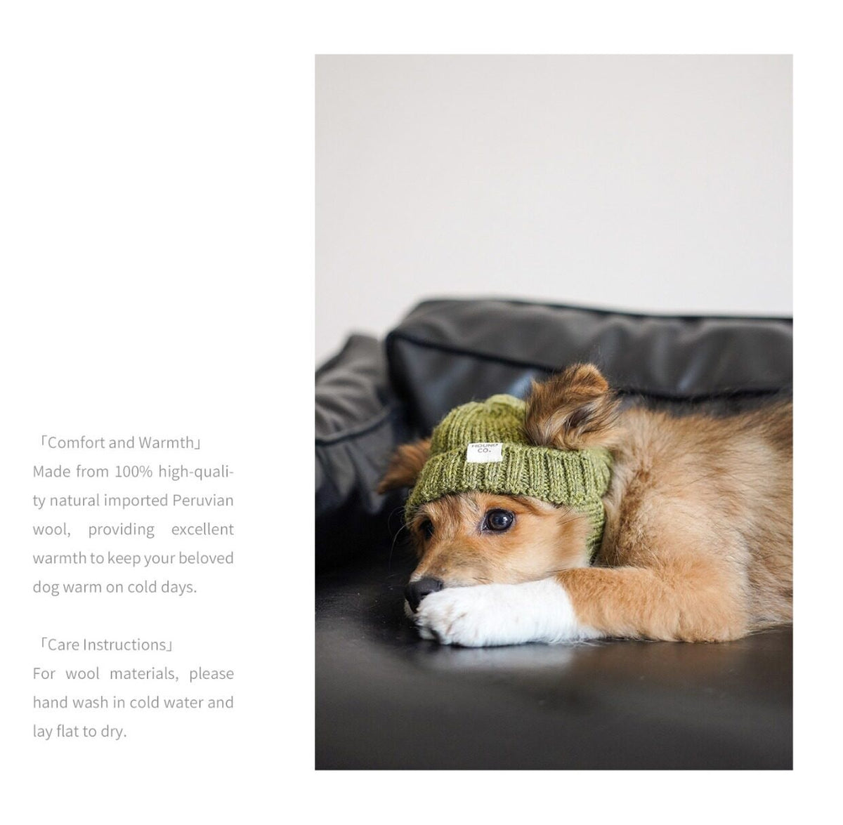 Product photo: Andean Summit — Hand-Knitted Pet Hat.