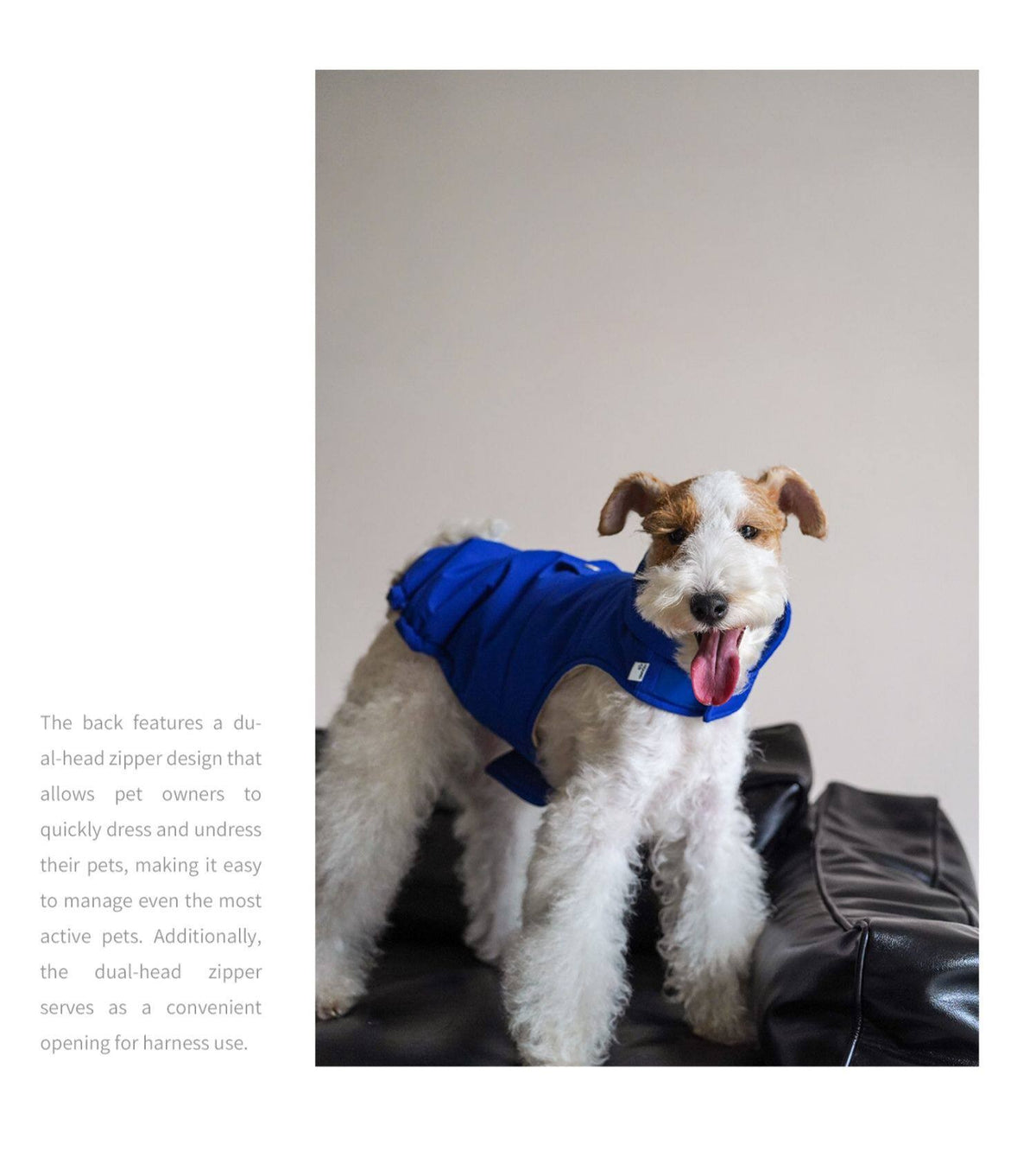 Product photo: Easy-On — Quick-Change Puffer Dog Jacket.