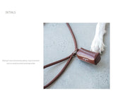Product photo: Mocha Brown — Vegan Leather Dog Collar & Walking Set.