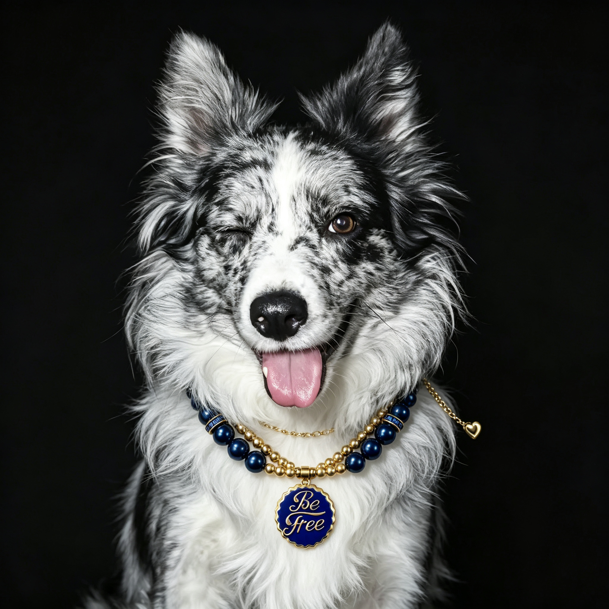 Navy Blue Be Free Pet Necklace