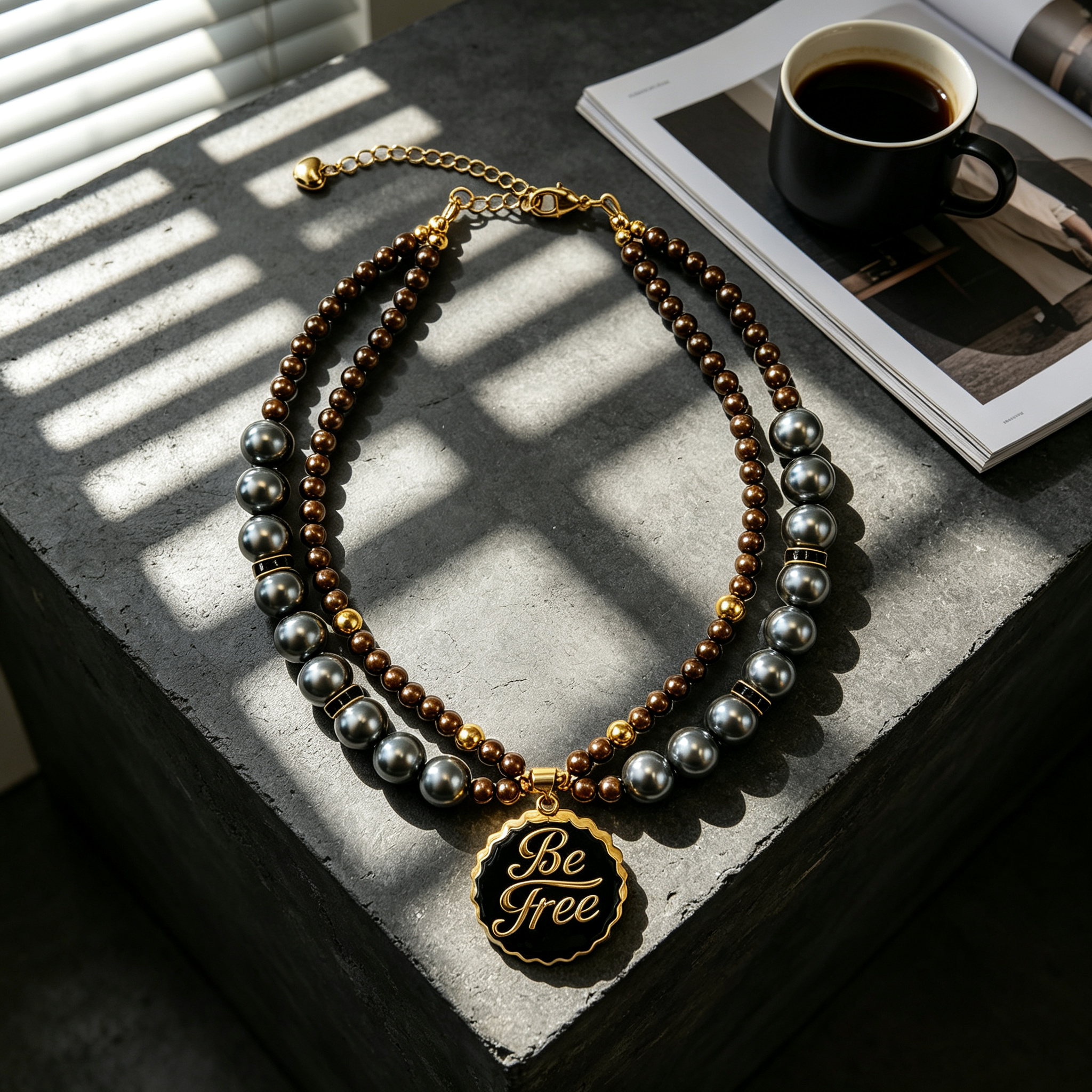 Slate Grey Be Free Pet Necklace