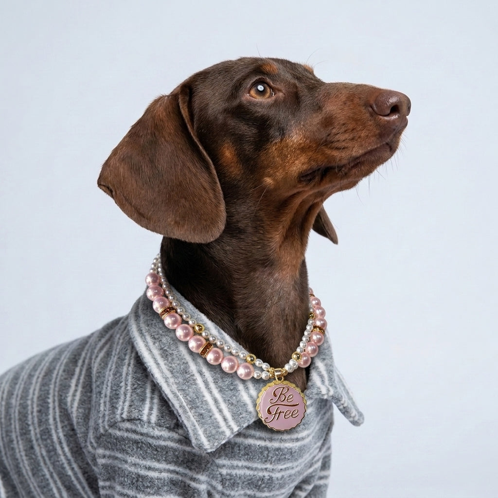 Light Pink Be Free Pet Necklace