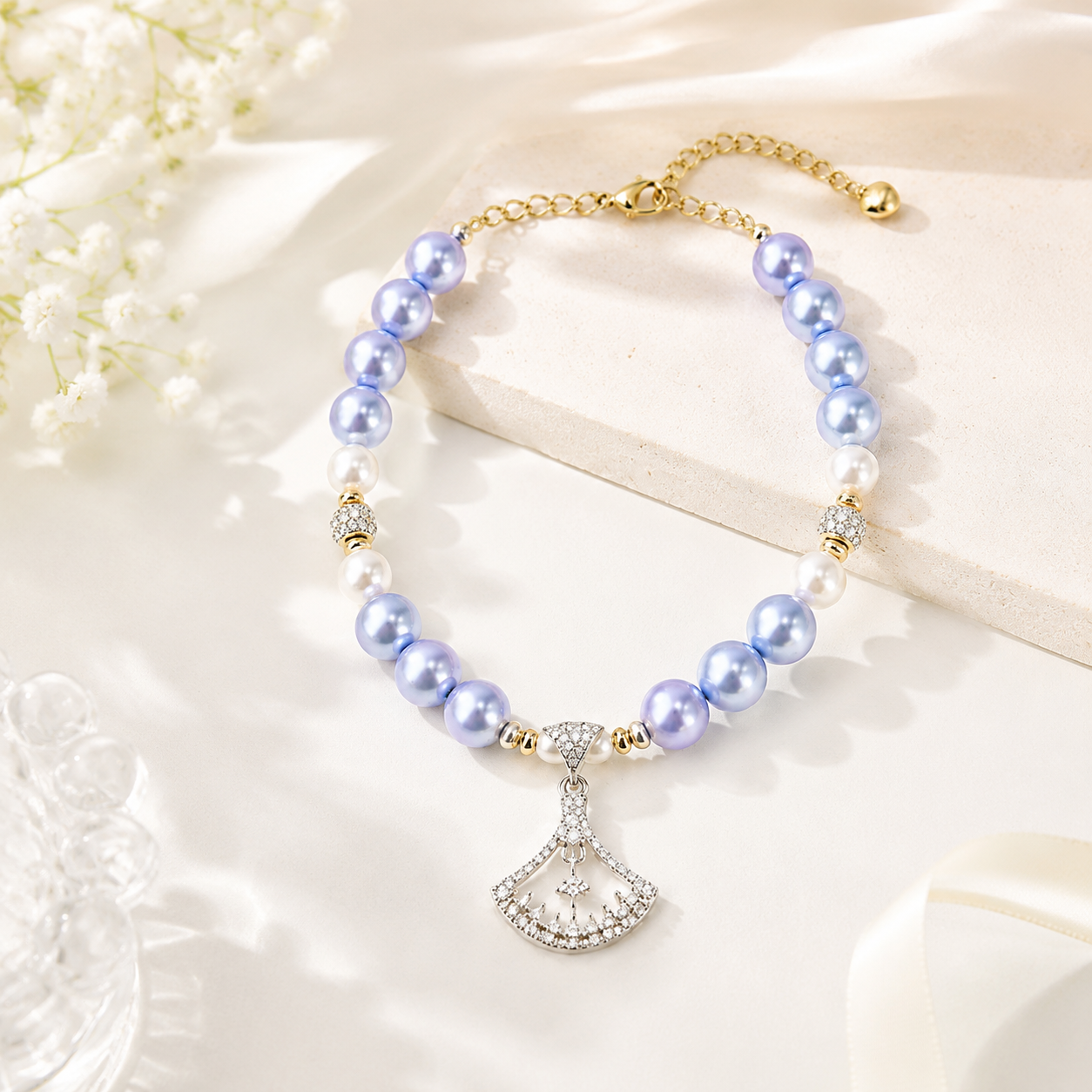 Fan Charm Pet Necklace