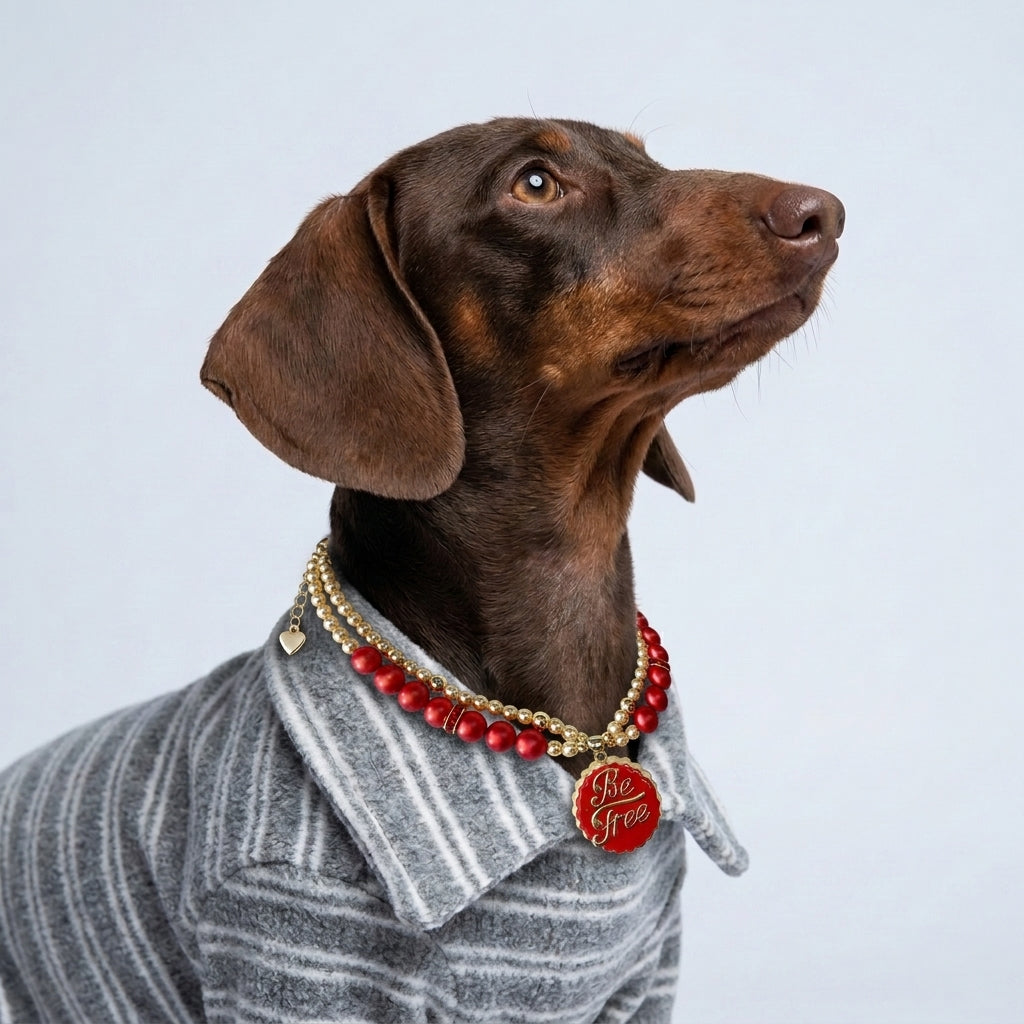 Crimson Be Free Pet Necklace