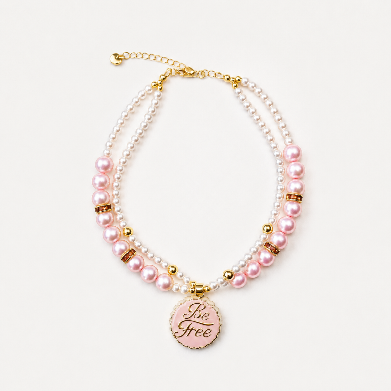 Light Pink Be Free Pet Necklace