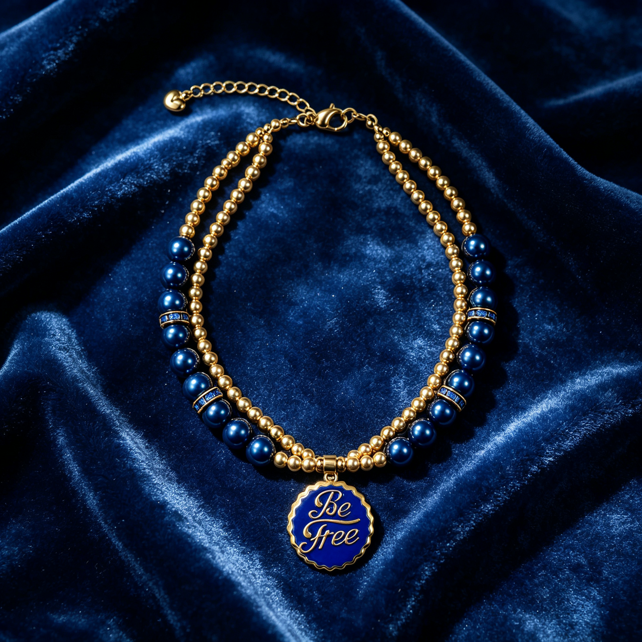 Navy Blue Be Free Pet Necklace