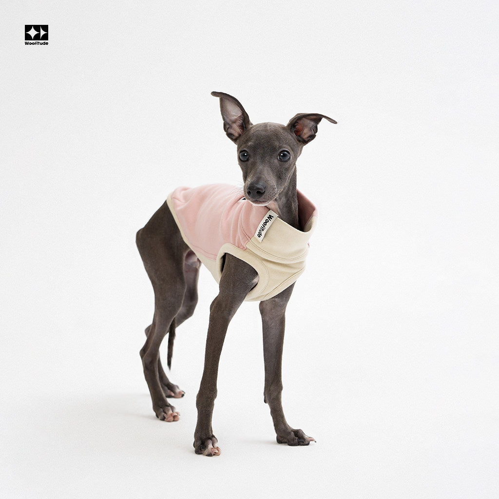 Anti-Static Thermal Tencel Dog Vest, Pink & White color