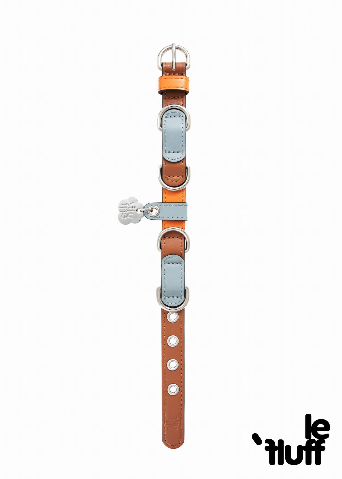 Brown and dusty blue dog collar