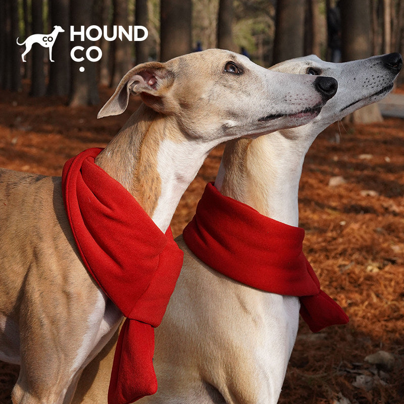 Christmas Red Padded Pet Scarf dog product view 02