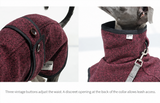 English waist-button and leash-opening details for the City Heritage tweed wool sighthound coat