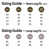 City Jungle 2.0 waterproof dog rain suit short-leg and long-leg sizing chart in centimeters