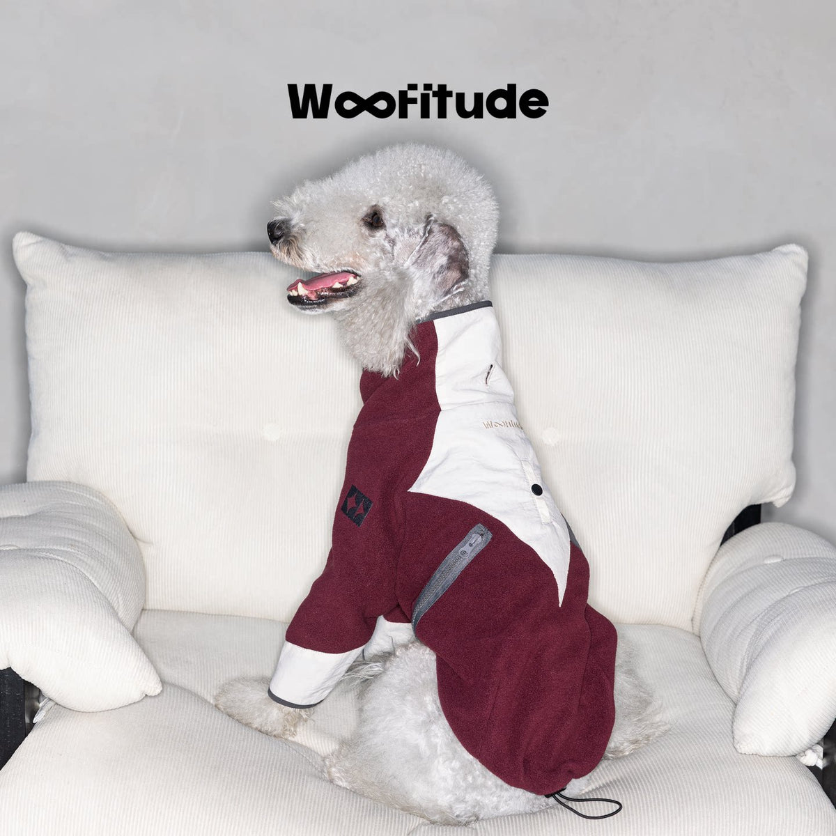 Fleece-Panel Two-Leg Dog Sweatshirt, Varsity Red color