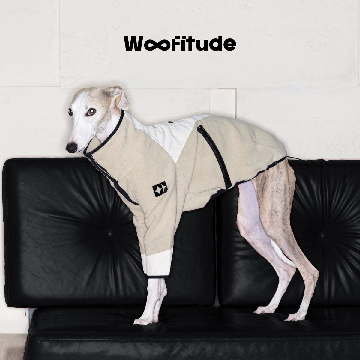 Fleece-Panel Two-Leg Dog Sweatshirt, Dune Camel color