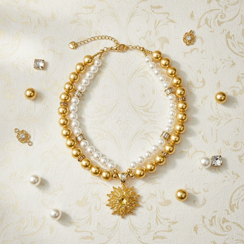 Golden Sunflower Pet Necklace