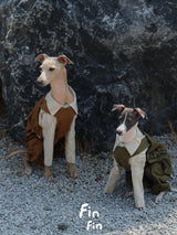 Product photo: Nut Earthtone — Adjustable Utility Dog Overalls.