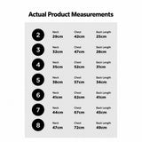 Sleeveless dog hoodie size chart.