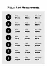 Oncleanday size chart and measurement reference for dog retro red jeans.
