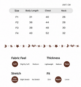 Swingpuppy size chart and measurement reference for dog wanderwild fair isle wool turtleneck.