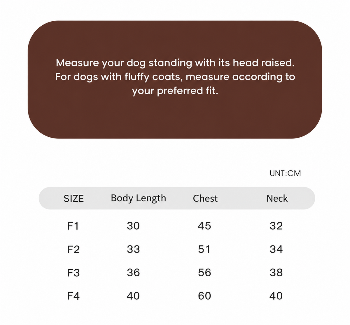 Swingpuppy size chart and measurement reference for dog wanderwild colorblock padded vest.