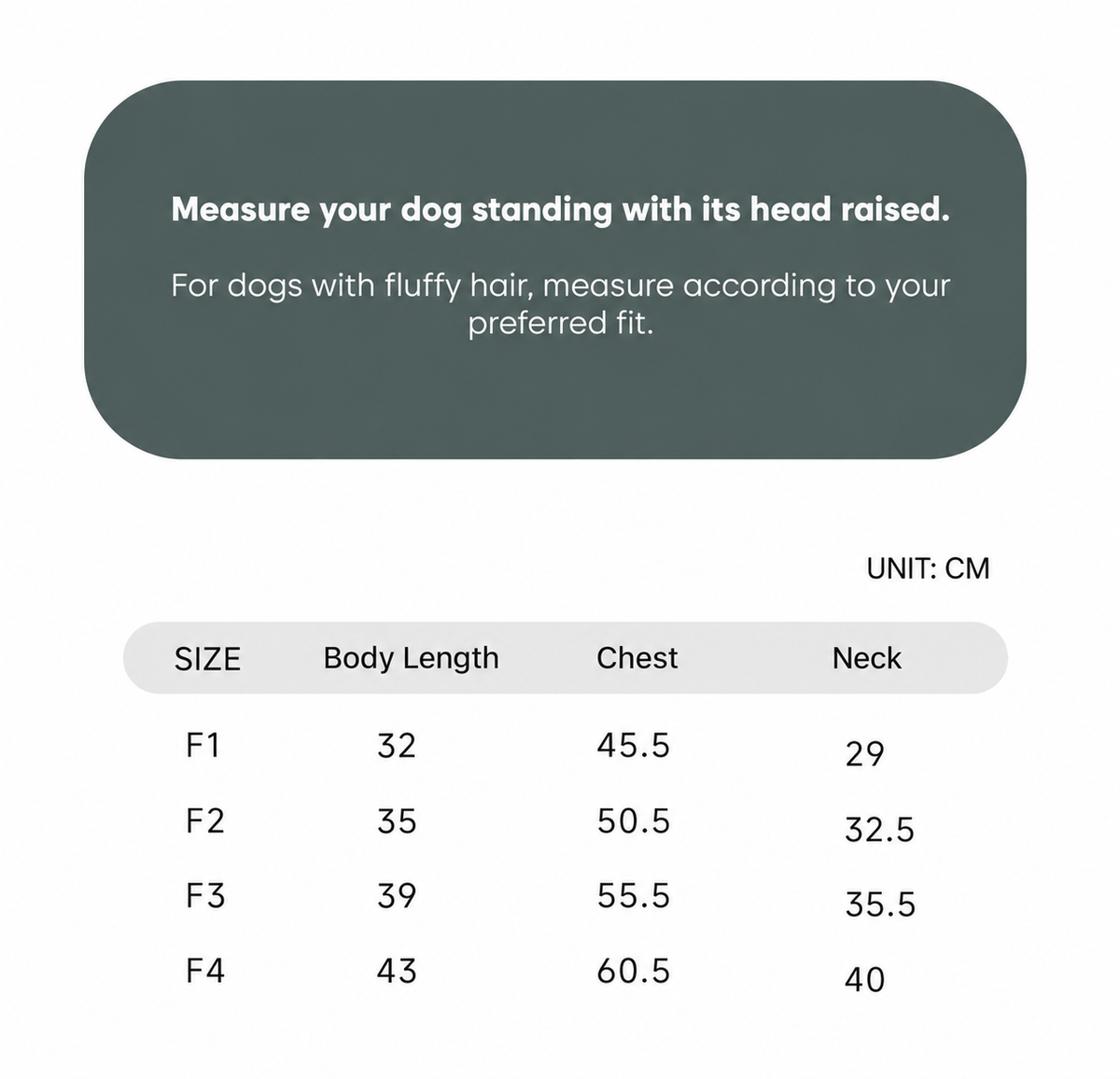 Swingpuppy size chart and measurement reference for dog embroidered lightweight outdoor vest.