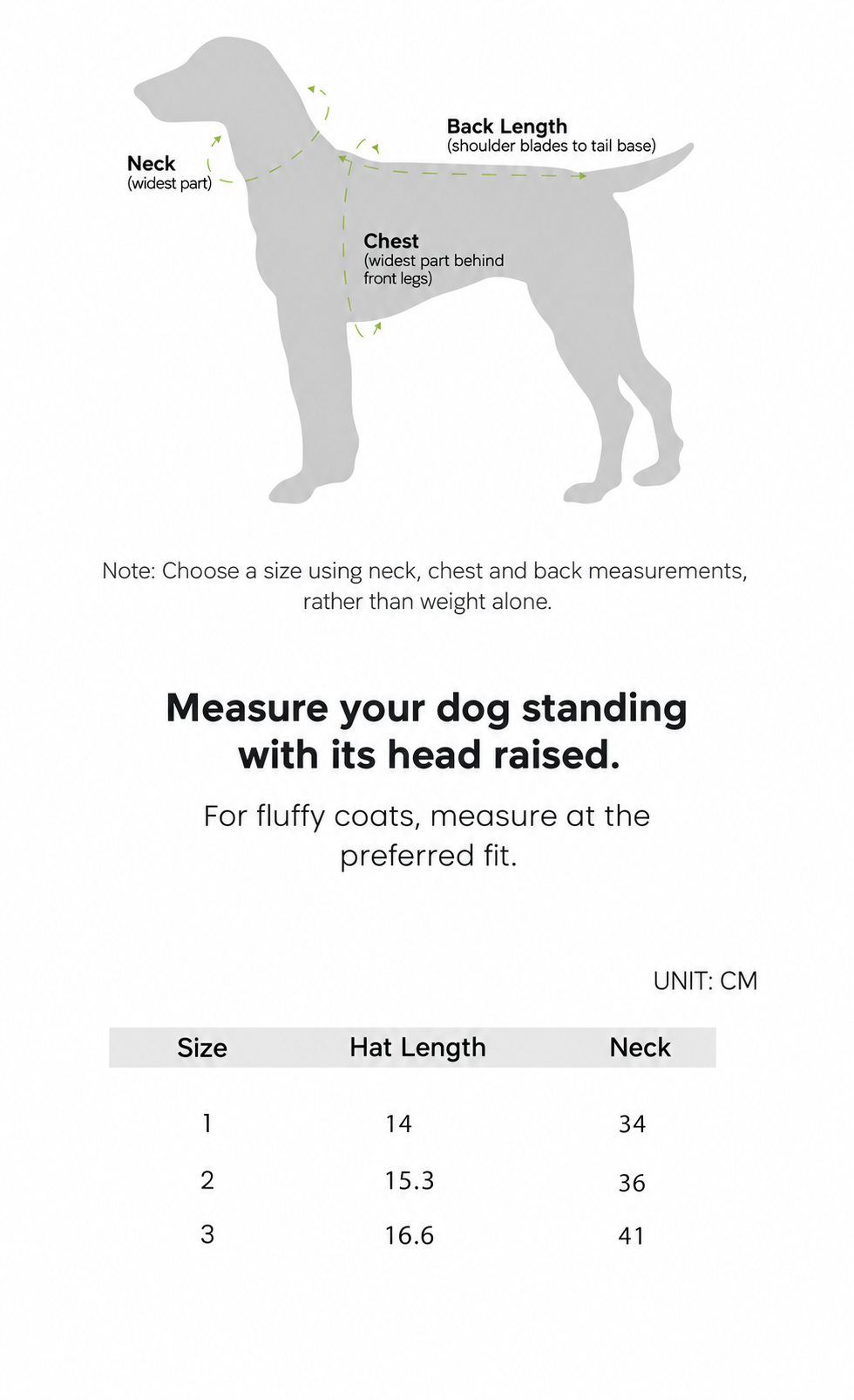 Swingpuppy size chart and measurement reference for dog wanderwild reversible fleece hat.
