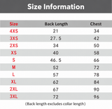 Taorae size chart and measurement reference for dog holiday hoodie.
