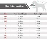 Taorae size chart and measurement reference for dog british style warm cape.