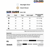 English size guide for the Gridline textured-grid dog shirt, including garment measurements and fit advice