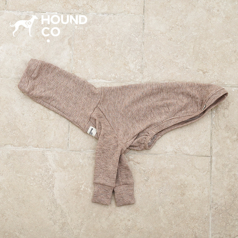 Hound Co. Essential Fleece Pajamas in Chestnut for Italian Greyhound