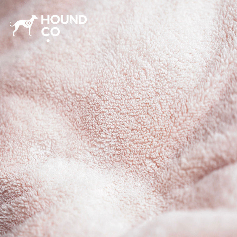 Hound Co. Plush Quick-Dry Bath Robe in Piggy Pink for dogs