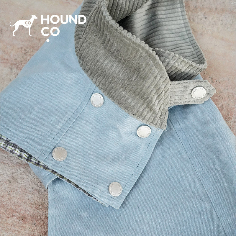 Hound Co. Waxed Trench Coat in Dusty Teal for dogs