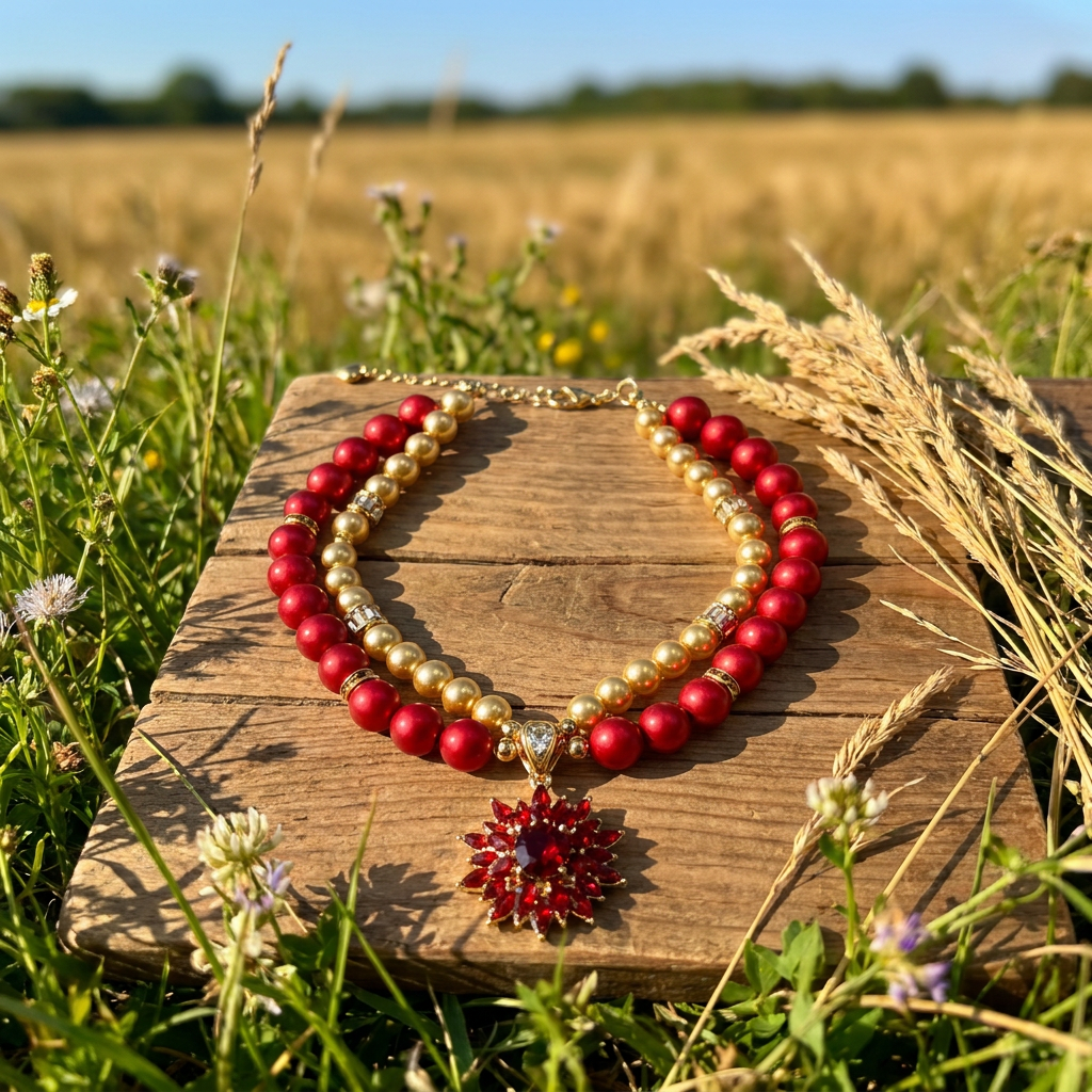 Burgundy Sunflower Pet Necklace