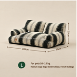 Charcoal stripe pet sofa bed size L: dimensions and suitability