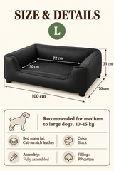 Minimalist Shield sofa bed dimensions and material details in English