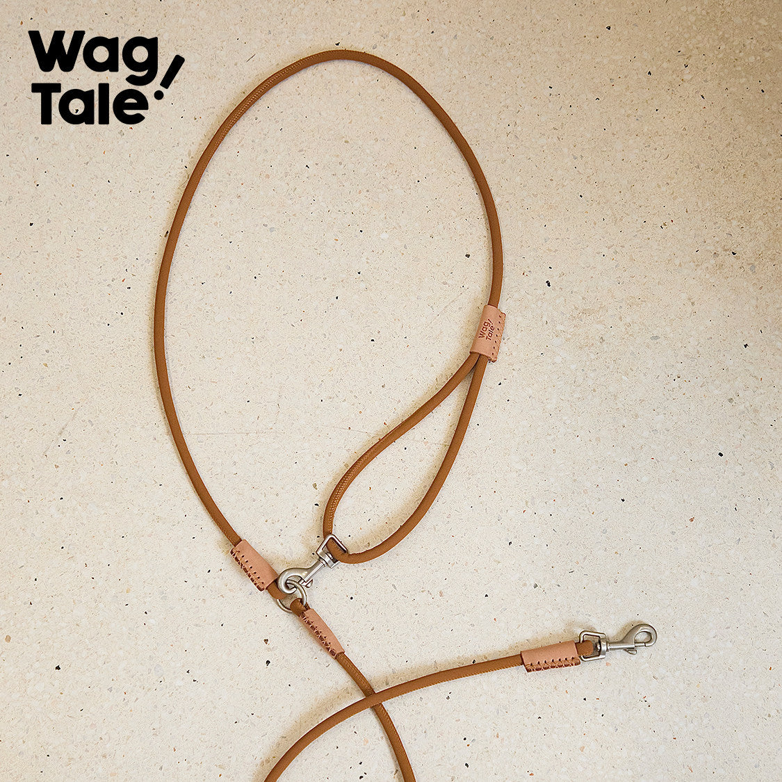 Retro Multicolor Dog Leash, Blue Leather color