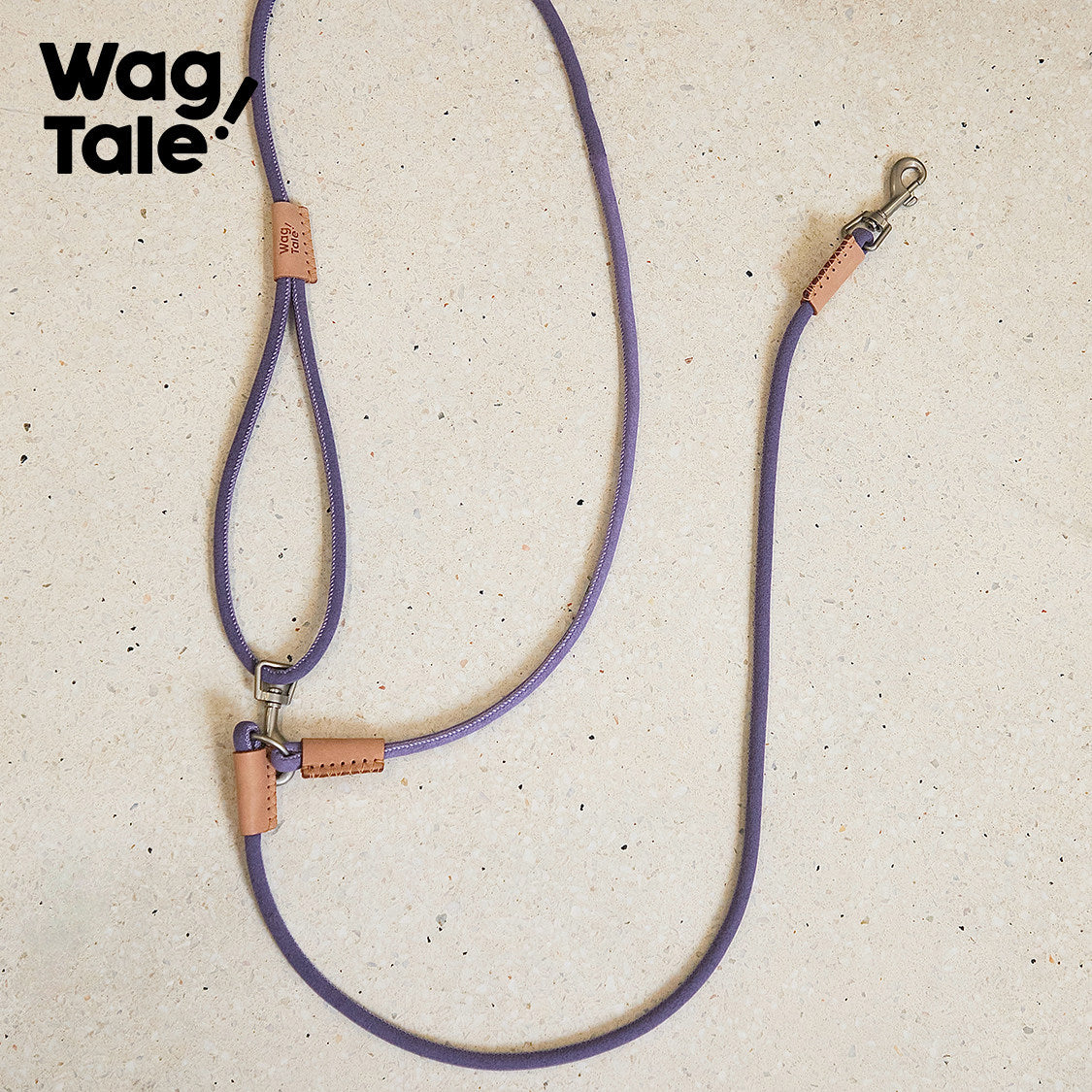 Retro Multicolor Dog Leash, Plush Purple color