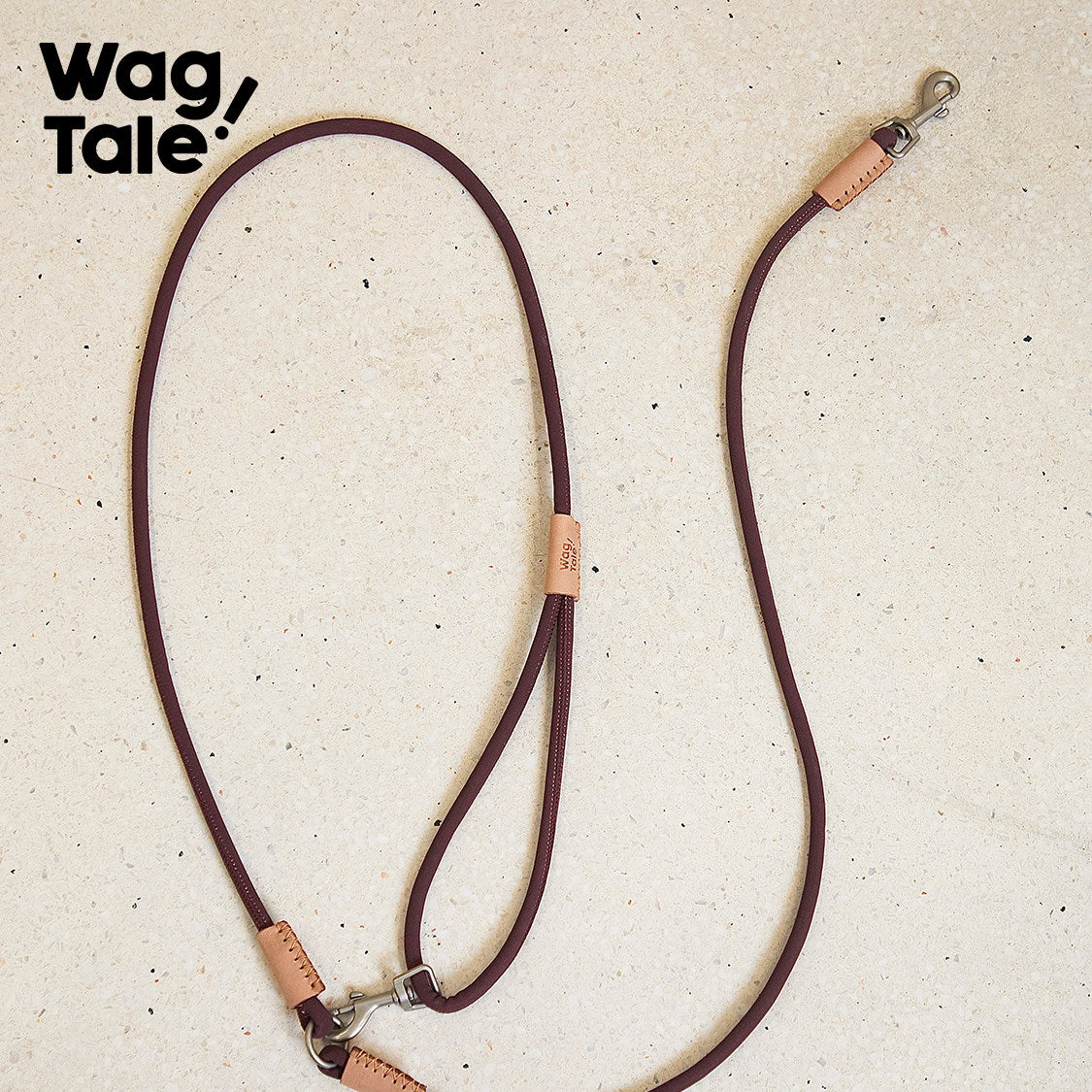 Retro Multicolor Dog Leash, Tipsy Wine color