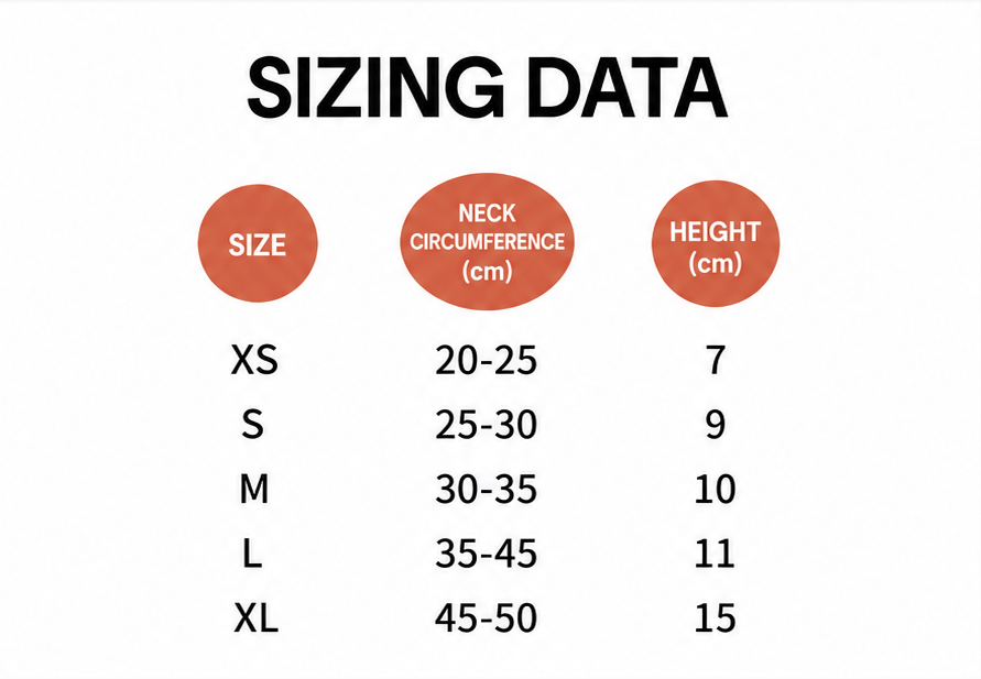 English size guide for the Retro Office Dog Bandana
