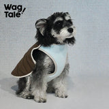 Reversible All-Weather Insulated Dog Vest, Brown Wood & Blue color