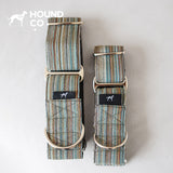 Yarn-Dyed Striped Martingale Dog Collar dog product view 08