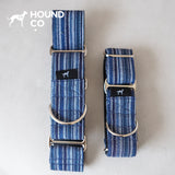 Yarn-Dyed Striped Martingale Dog Collar dog product view 09